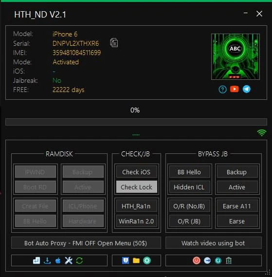Download HTH ND iCloud Bypass Factory Activation Tool 2024